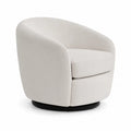 Fauteuil pivotant en tissu polyester beige