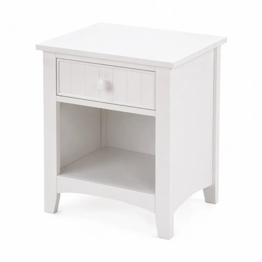 Table de chevet en bois avec tiroir et étagère 48x39x61 cm