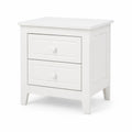 Table de chevet en bois blanc avec 2 tiroirs
