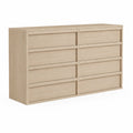 Commode en chêne à 8 tiroirs Beige clair 120x80x40 cm