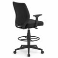 Chaise de bureau en tissu noir avec accoudoirs