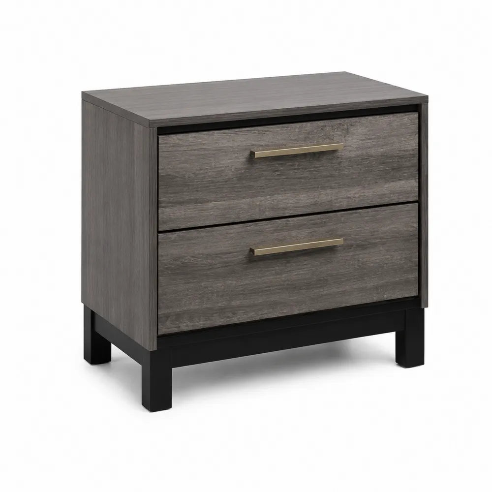 Table de chevet en bois avec 2 tiroirs