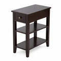 Table de chevet en bois avec tiroir et étagères