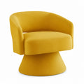 Fauteuil pivotant en velours jaune