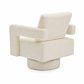 Fauteuil pivotant en tissu bouclette crème
