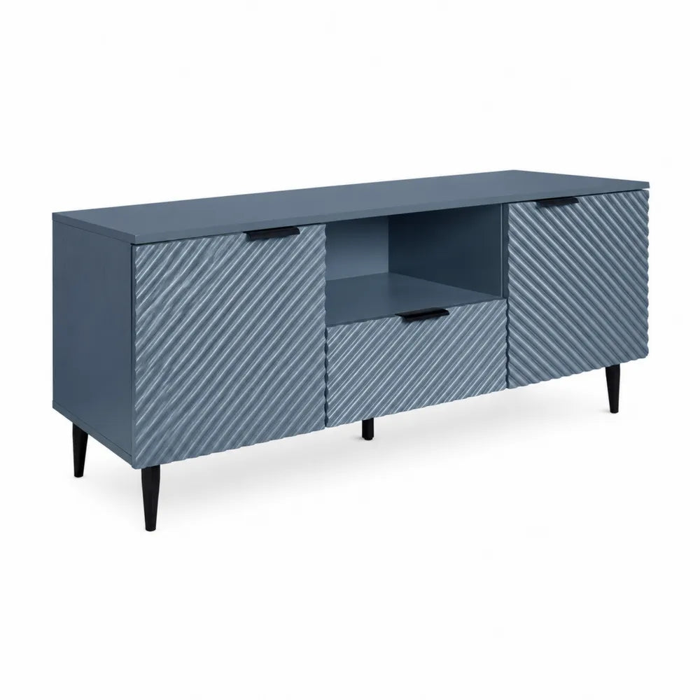 Meuble TV en MDF avec portes gaufrées 180 cm